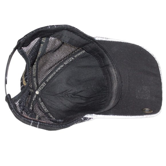 Silver Bling Sequin Fleur De Lis Trucker Mesh Adjustable Baseball Hat NOLA Cap - Picture 10 of 12